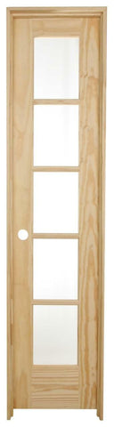 18 in x 80 in 5 Lite Pine Prehung Interior Door