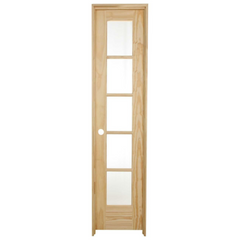 18 in. x 80 in. 5 Lite Pine Prehung Interior Door