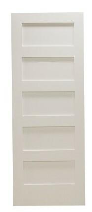 18 in x 80 in Shaker 5-Panel Solid Core Primed MDF Interior Door Slab