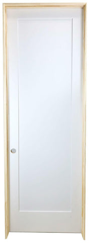 18 in x 96 in White 1-Panel Shaker Solid Core Primed MDF Prehung Interior Door