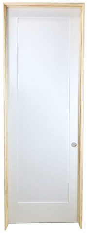 18 in x 96 in White 1-Panel Shaker Solid Core Primed MDF Prehung Interior Door