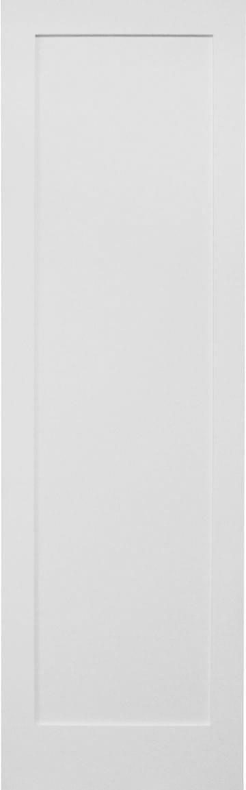 18 in x 96 in White Shaker 1-Panel Solid Core Primed MDF Interior Door Slab