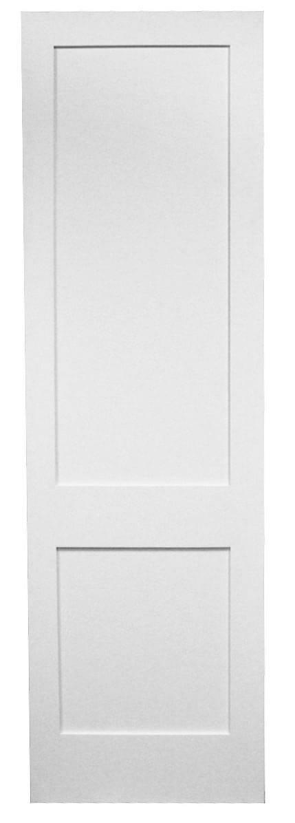 18 in x 96 in White Shaker 2-Panel Solid Core Primed MDF Interior Door Slab