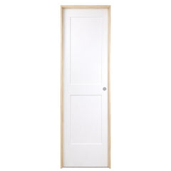 18 in x 80 in White 2-Panel Shaker Solid Core Primed MDF Prehung Interior Door