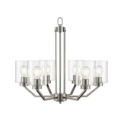 Paris 6-Light Chandelier - NK Clear Cylinder Glass