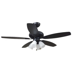 52" 5-Blade UFO Fan MB Black/Walnut Blades 4-Light White LED Kit