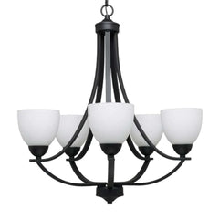 Victoria 5-Light Chandelier - MB White Glass