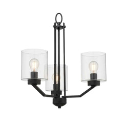 Paris 3-Light Chandelier - MB Clear Cylinder Glass