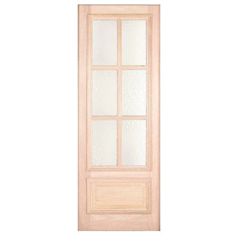 36x96 in Exterior Mahogany Door Slab | 6 Lite