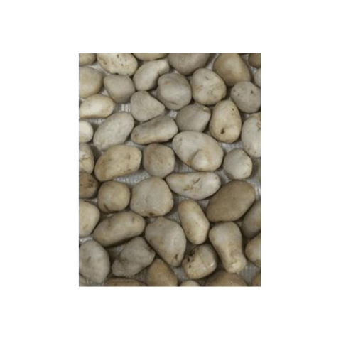 MSI White Polished Pebble Mesh-Mounted Mosaic Tile 12 in x 12 in