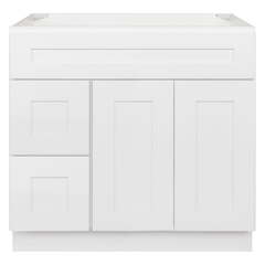 Vanity Sink Base Cabinet 36 x 21 x 34.5 Left | LessCare Alpina White