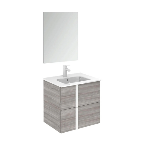 Onix+ by Royo Modern 24 in. Wall-Mount 2 Drawers Grey Vanity Cabinet