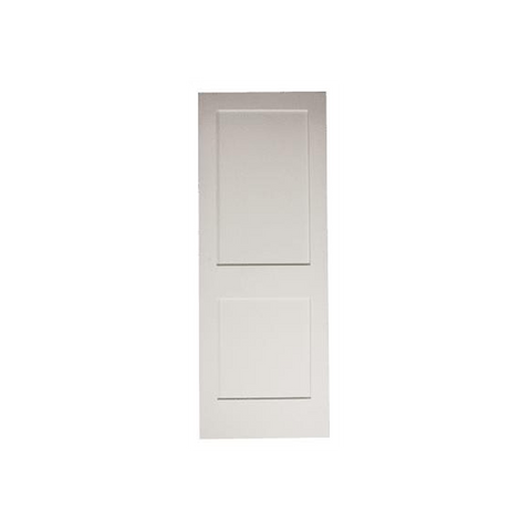 28 in x 80 in White Shaker 2-Panel Solid Core Primed MDF Interior Door Slab