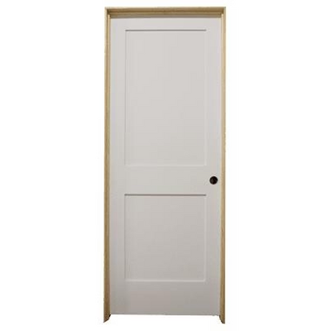 36 in x 80 in White 2-Panel Shaker Solid Core Primed MDF Prehung Interior Door