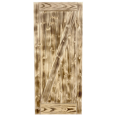 36"x84" Z Panel Burned Barn Door