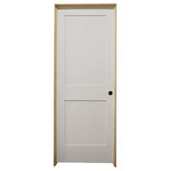 32 in x 80 in White 2-Panel Shaker Solid Core Primed MDF Prehung Interior Door