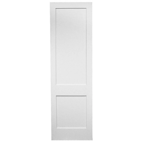 24 in x 96 in White Shaker 2-Panel Solid Core Primed MDF Interior Door Slab