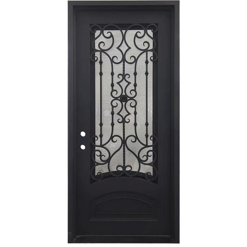 Audrey 3/6x8/0 Square Exterior Wrought Iron Door