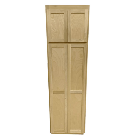 Kitchen Utility Pantry Cabinet | Unfinished Poplar | Shaker Style | 84x30x24 in