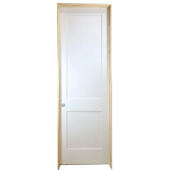 30 in x 96 in White 2-Panel Shaker Solid Core Primed MDF Prehung Interior Door