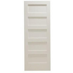 24 in x 80 in Shaker 5-Panel Solid Core Primed MDF Interior Door Slab