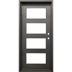 Frost 3/0x6/8 4 Lite Wrought Iron Prehung Front Door