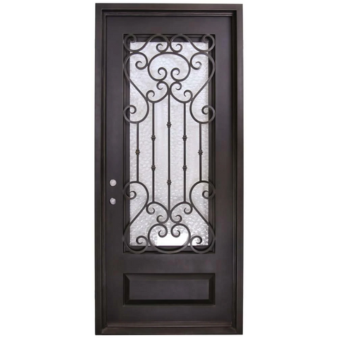 Dallas 3/6x8/0 Wrought Iron Prehung Front Door