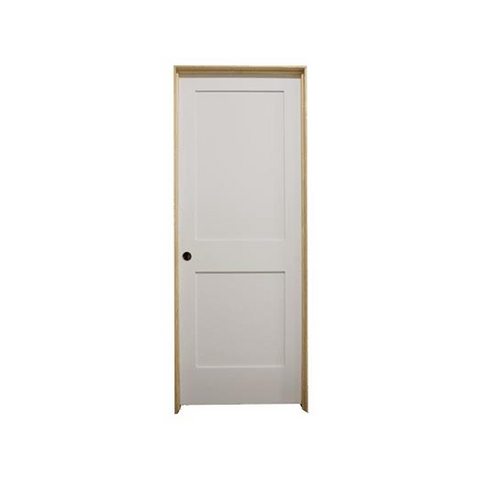 18 in x 80 in White 2-Panel Shaker Solid Core Primed MDF Prehung Interior Door