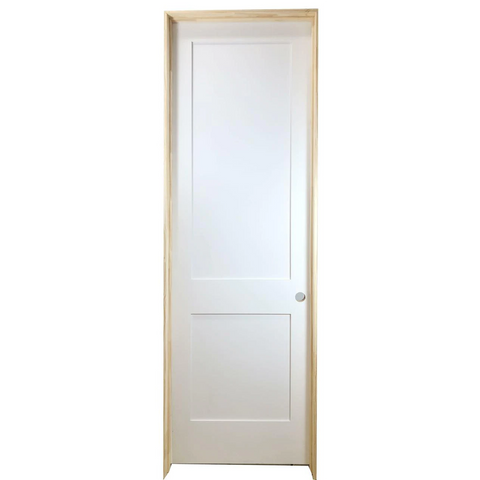 30 in x 80 in White 1-Panel Shaker Solid Core Primed MDF Prehung Interior Door