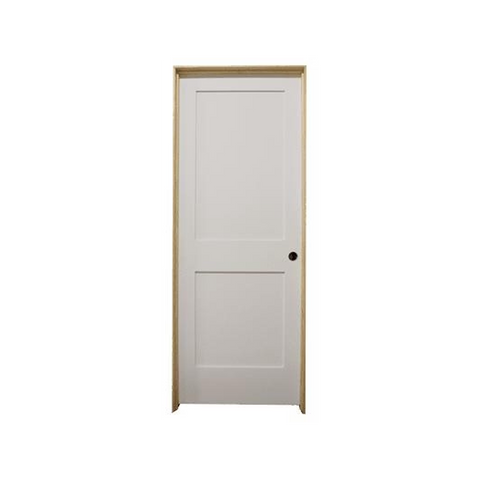 18 in x 80 in White 2-Panel Shaker Solid Core Primed MDF Prehung Interior Door