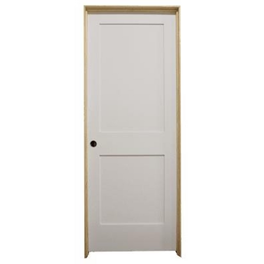 18 in x 80 in White 2-Panel Shaker Solid Core Primed MDF Prehung Interior Door