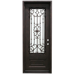 Audrey 3/0x8/0 Wrought Iron Prehung Exterior Door
