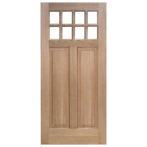 36x80 in. Exterior Mahogany Door Slab | Craftsman 8 Lite