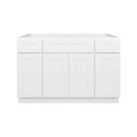 Vanity Sink Base Cabinet 48 x 21 x 34.5 | LessCare Alpina White