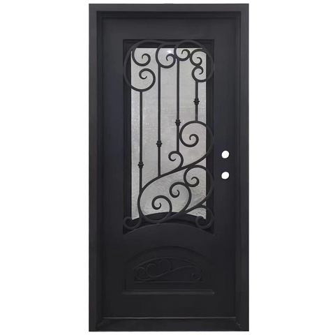 Bette 3/0x6/8 Bronze Exterior Wrought Iron Prehung Single Door