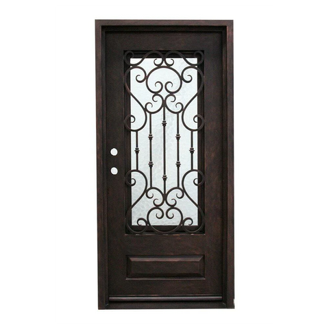 Dallas 3/0x6/8 Wrought Iron Prehung Front Door