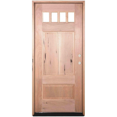 36 in x 80 in Exterior Walnut 4 Lite Craftsman Door