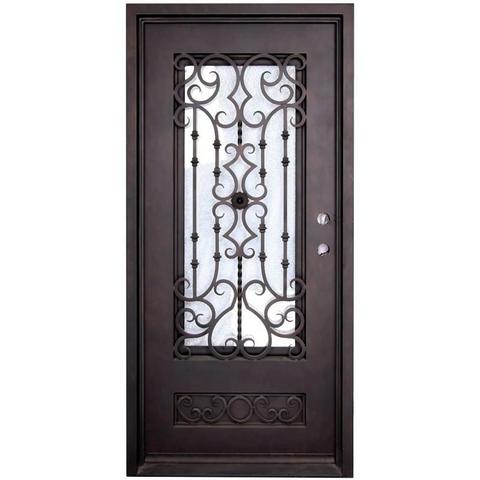 Audrey 3/0x6/8 Exterior Wrought Iron Prehung Door