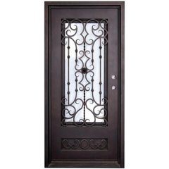 Audrey 3/0x6/8 Exterior Wrought Iron Prehung Door