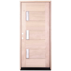 3/0x6/8 Mahogany Prehung Front Door With Three Line Glass