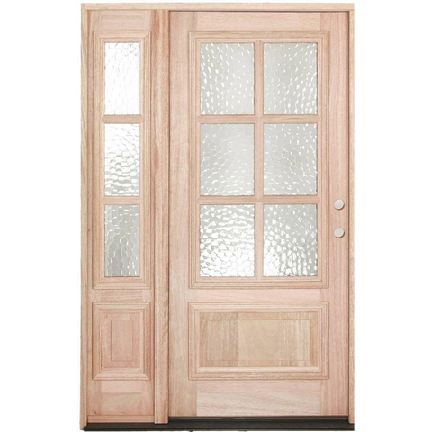 4/5x6/8 Exterior Mahogany Door with 6 Lites and One Sidelight