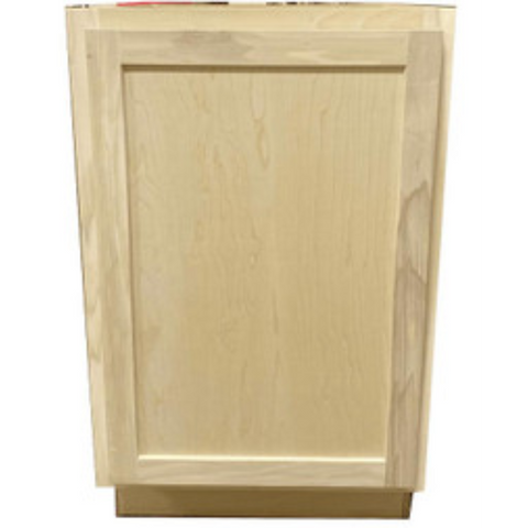 Kitchen Base Cabinet w Trash Can Pull Out | Unfinished Poplar | Shaker Style | 21"