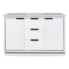 Amelie 48 in SIngle Sink Bathroom Vanity in White with Calacatta Quartz Countertop