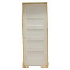 36 in x 80 in Shaker 5-Panel Solid Core Primed MDF Prehung Interior Door