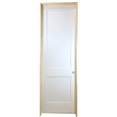 32 in x 96 in White 2-Panel Shaker Solid Core Primed MDF Prehung Interior Door