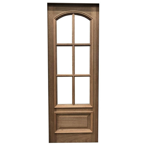 36x96 in. Exterior Mahogany Door Slab | Arched 6 Lite