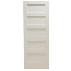 36 in x 80 in Shaker 5-Panel Solid Core Primed MDF Interior Door Slab