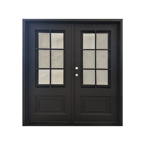 6/0x6/8 6 Lite Wrought Iron Prehung Front Door