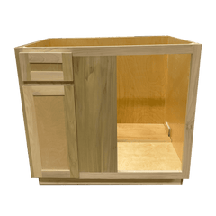 Kitchen Blind Corner Base Cabinet | Unfinished Poplar | Shaker Style | 36 in