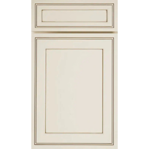 J&K Transitional H9 Pearl-Glazed Recessed Panel Beige Door Sample